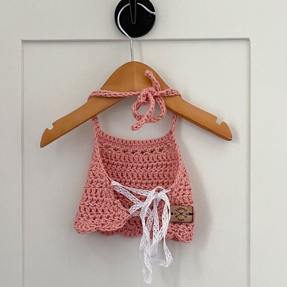 Crochet Crop Top, Baby, Toddler, Kids, Summer, Spring, Boho, Festival, Halter - Picture 4 of 6